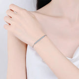 0.9CT Moissanite Cuban Bracelet S925 Silver Lab Diamond Chain