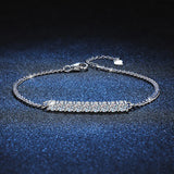 0.9CT Moissanite Cuban Bracelet S925 Silver Lab Diamond Chain