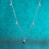 925 Silver Moissanite Choker Necklace 16+2In