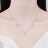 925 Silver Moissanite Choker Necklace 16+2In
