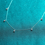 925 Silver Moissanite Choker Necklace 16+2In