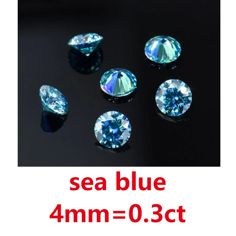 Colorful Moissanite Round Cut Loose Gemstone 7mm