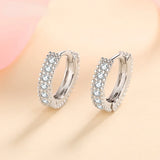 0.14ct Moissanite Hoop Earrings S925 Silver Wedding Gift