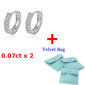 0.14ct Moissanite Hoop Earrings S925 Silver Wedding Gift