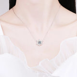 D Moissanite 925 Silver Necklace Camellia Pendant Ladies High Jewelry