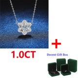 D Moissanite 925 Silver Necklace Camellia Pendant Ladies High Jewelry