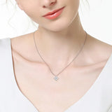 3mm*4p Moissanite Necklace D VVS1 Diamond Pendant S925 Silver Plate