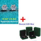 Moissanite Stud Earrings 14K Plated Silver 1ct 2ct