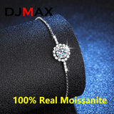 1ct D Moissanite Daisy Silver Tennis Bracelet Adjustable Wedding Bracelet