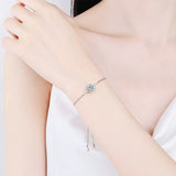 1ct D Moissanite Daisy Silver Tennis Bracelet Adjustable Wedding Bracelet