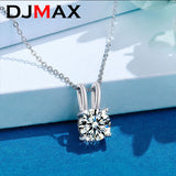 Moissanite Pendant Necklace 0.8ct D VVS1 Diamond 925 Sterling Silver Necklace