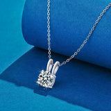 Moissanite Pendant Necklace 0.8ct D VVS1 Diamond 925 Sterling Silver Necklace