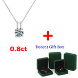 Moissanite Pendant Necklace 0.8ct D VVS1 Diamond 925 Sterling Silver Necklace