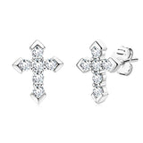 0.54CT Women's Moissanite Cross Earrings 925 Sterling Silver D