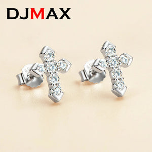 0.54CT Women's Moissanite Cross Earrings 925 Sterling Silver D