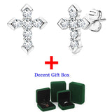 0.54CT Women's Moissanite Cross Earrings 925 Sterling Silver D