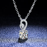 1CT Moissanite Heart Necklace D Brilliant Diamond Sterling Silver Prong
