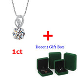 1CT Moissanite Heart Necklace D Brilliant Diamond Sterling Silver Prong