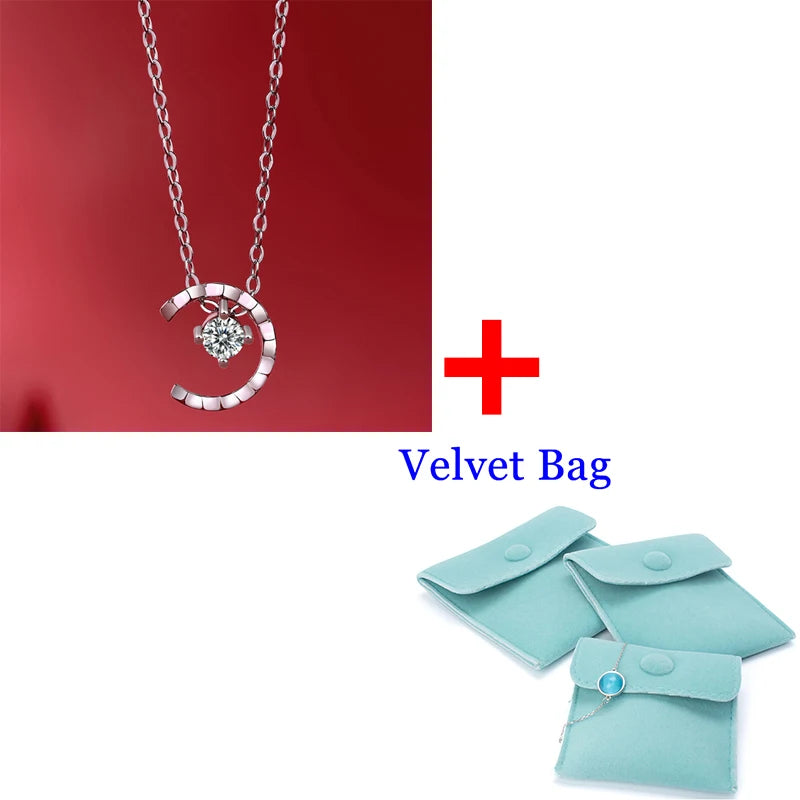 VVS1 Moissanite Necklace S925 Sterling Silver Diamond Pendant Necklace