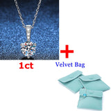 1CT Moissanite Pendant Women S925 Silver Necklace Sparkling Wedding Jewelry