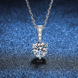 1CT Moissanite Pendant Women S925 Silver Necklace Sparkling Wedding Jewelry