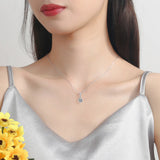 1CT Moissanite Pendant Women S925 Silver Necklace Sparkling Wedding Jewelry