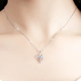 S925 1CT D Moissanite Necklace Heart-to-Heart Pendant