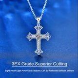 925 Silver Necklace Cross 0.5ct Moissanite Pendant
