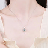 S925 Sterling Silver Moissanite Sunflower Necklace D 1CT