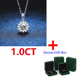 S925 Sterling Silver Moissanite Sunflower Necklace D 1CT
