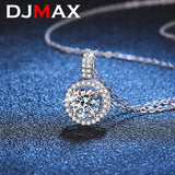 S925 Silver Neck Chain w/ 1Ct Moissanite Pendant Necklace for Women