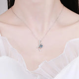925 Sterling Silver Pendant Female Plated Moissanite Necklace 1ct
