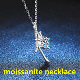 925 Sterling Silver Pendant Female Plated Moissanite Necklace 1ct