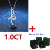 925 Sterling Silver Pendant Female Plated Moissanite Necklace 1ct