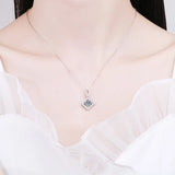 S925 Sterling Silver Geometric Square Moissanite Necklace