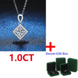 S925 Sterling Silver Geometric Square Moissanite Necklace