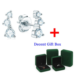 Smile Moissanite Crawler Stud Earrings D Moissanite 14K