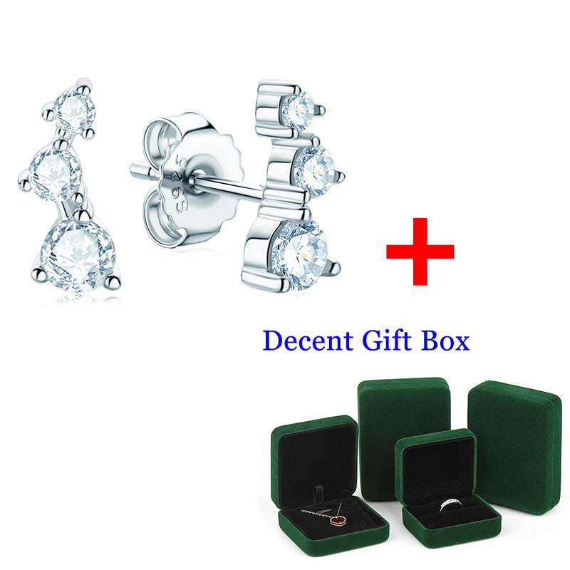Smile Moissanite Crawler Stud Earrings D Moissanite 14K