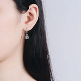 Lab Diamond Drop Earring Round Cut Moissanite Ear Hook D Certificated