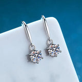 Lab Diamond Drop Earring Round Cut Moissanite Ear Hook D Certificated