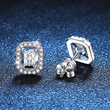 0.2CT Moissanite Stud Earrings S925 Silver Square Jewelry Lab Diamond Earring