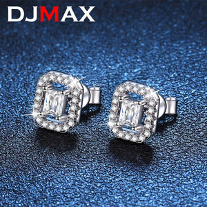 0.2CT Moissanite Stud Earrings S925 Silver Square Jewelry Lab Diamond Earring
