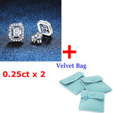 0.2CT Moissanite Stud Earrings S925 Silver Square Jewelry Lab Diamond Earring