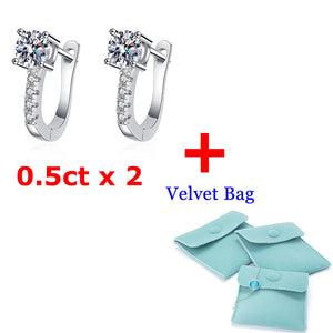 0.5ct Moissanite Hoop Earrings 925 Sterling Silver Wedding Jewelry Gift