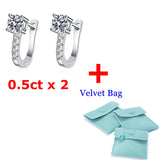 0.5ct Moissanite Hoop Earrings 925 Sterling Silver Wedding Jewelry Gift