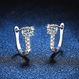 0.5ct Moissanite Hoop Earrings 925 Sterling Silver Wedding Jewelry Gift