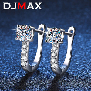 0.5ct Moissanite Hoop Earrings 925 Sterling Silver Wedding Jewelry Gift