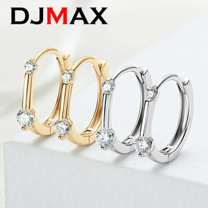 Women's Moissanite Hoops Earrings 925 Sterling Silver