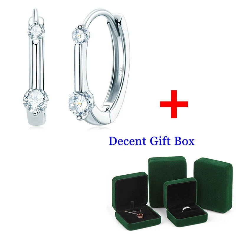 Women's Moissanite Hoops Earrings 925 Sterling Silver