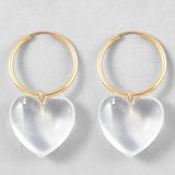 Big Drop Dangle Hoop Earring Heart-shaped Crystal Transparent Jewelry